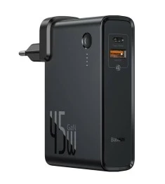 Baseus Power Station 2in1 Q.C. Adapter (1 Type-C  /  1 USB) 10000mAh 45W + EU Ad..
